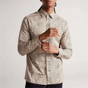 Ted Baker Dunston Regular Fit Dot Button-Up Shirt Size 5 XL